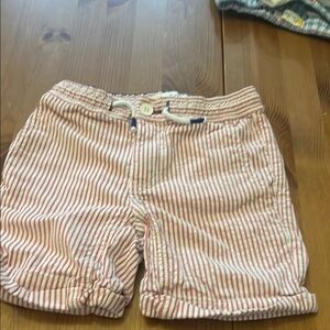Mini Boden Red and White Striped Casual Shorts
